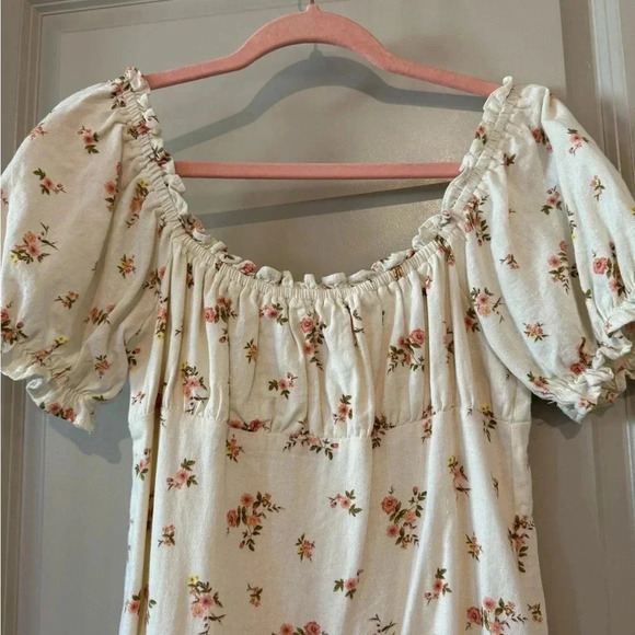 Victoria + Sophie Floral Linen Mini Dress - M - Picture 2 of 6